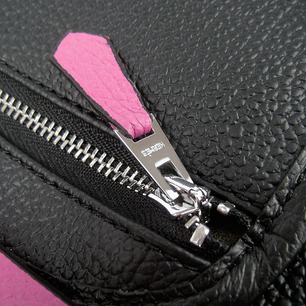 7A Replica Hermes Black/Peach Kelly 32cm Togo Leather Bag 60667 - Click Image to Close